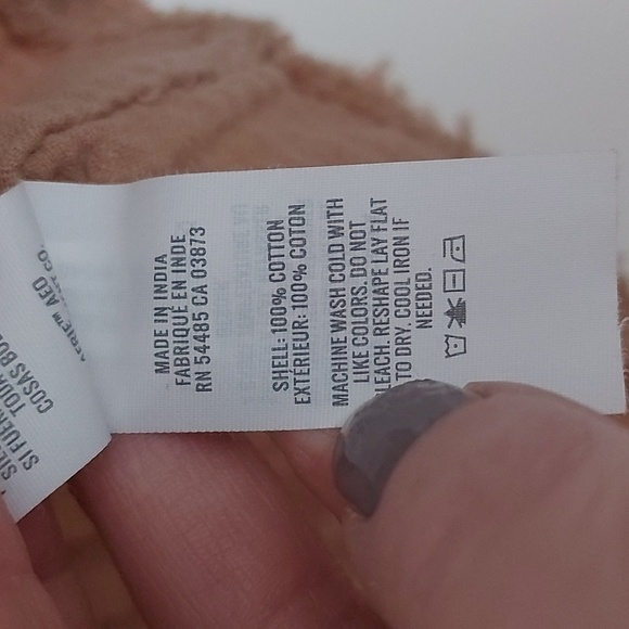 NWT Aerie Gauzy 100% Cotton Sleeveless Crop Top Frayed Light Brown Size Medium - Picture 7 of 8